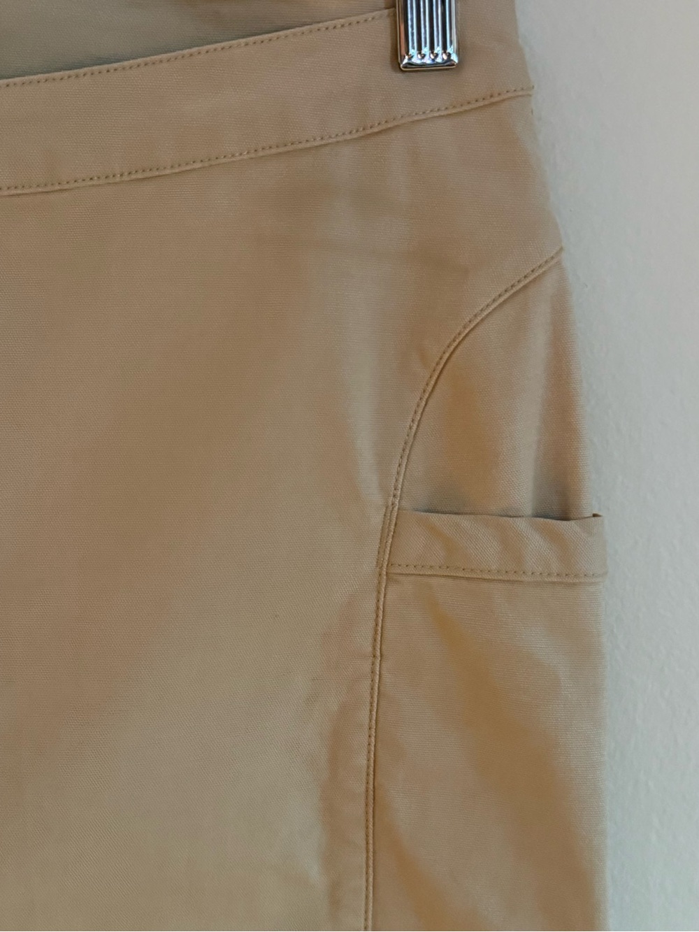 Toad&Co Tan Button-Front Mini Skirt with Side Pockets - Picture 4 of 6